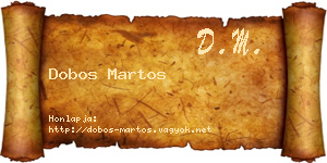 Dobos Martos névjegykártya